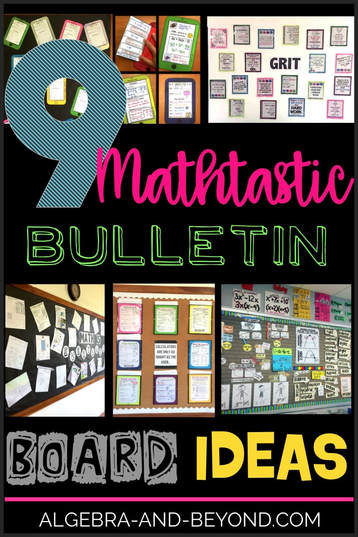 Bulletin board ideas for the middle and high school math classroom. Find your next class decoration idea here.