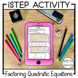 Factoring Quadratic Equations Partner Activity