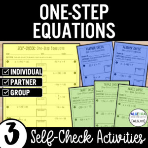 One-Step Equations Self-Check Activity