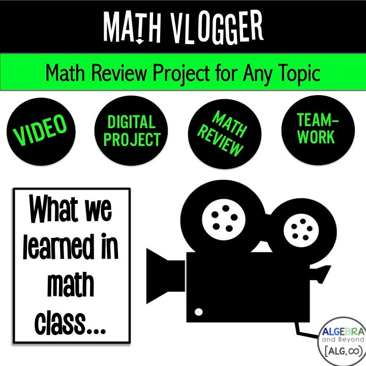 Math Vlogger math review video project for any topic