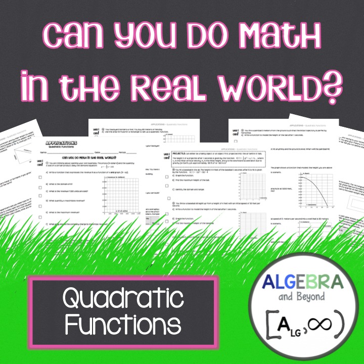 Can you do math in the real world? Quadratic functions activity