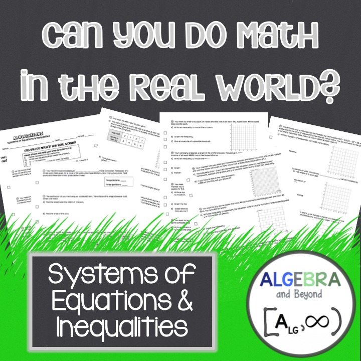 Systems of Equations Real World Applications - Word Problems